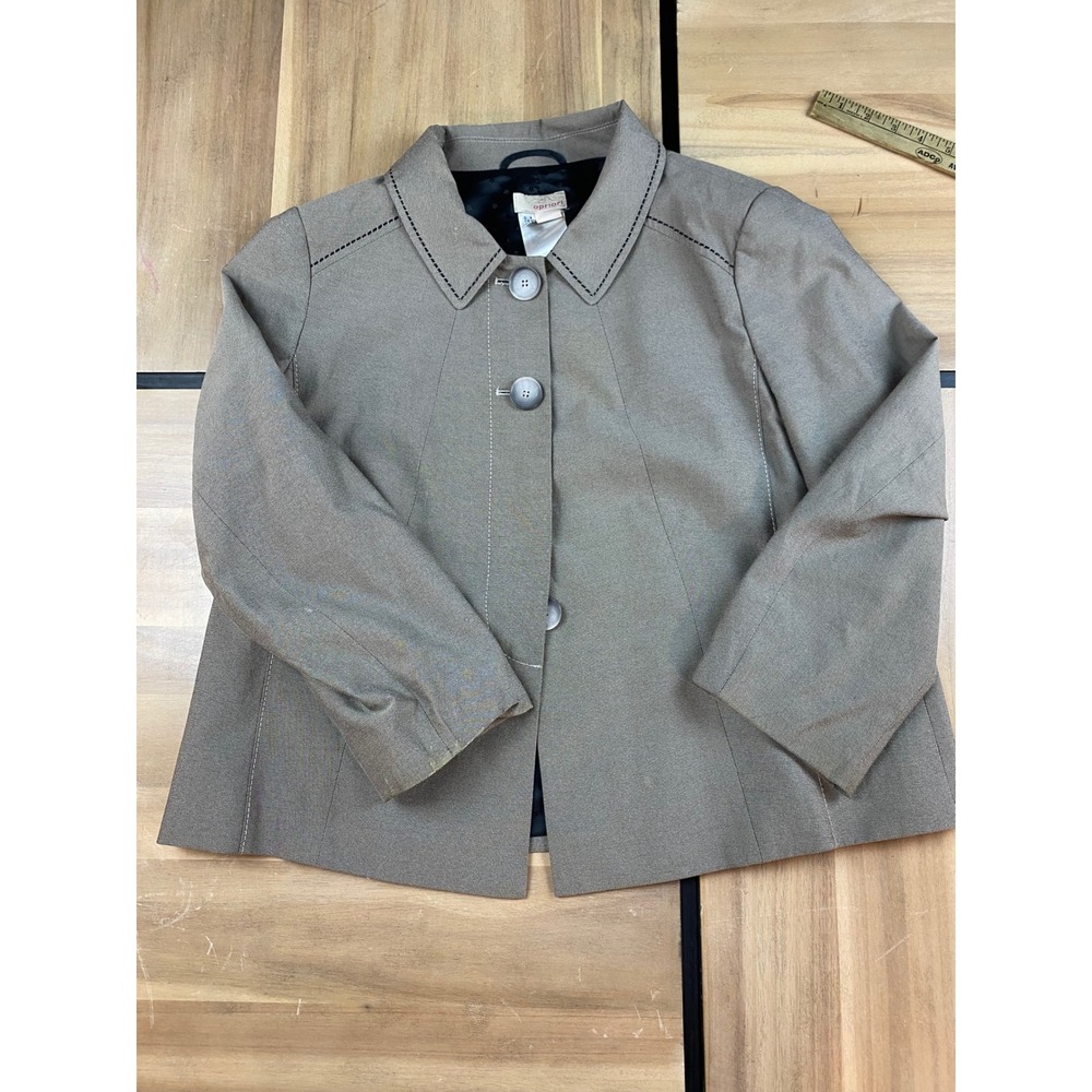 apriori Women's Taupe Blazer Jacket Button‎ Front Tailored Style Size 14 US